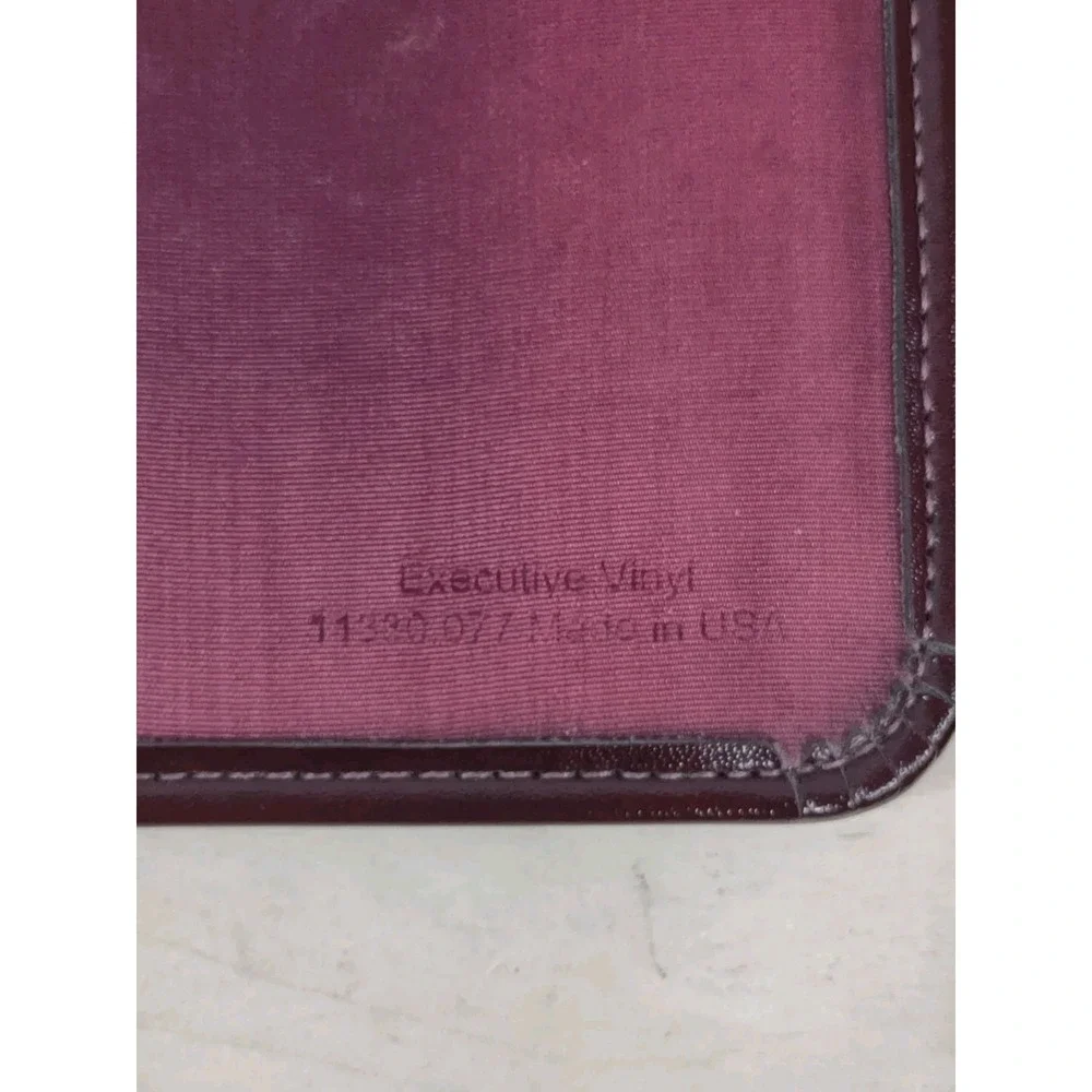VTG 1998 FRANKLIN QUEST Leather 7-Ring Planner Binder ORGANIZER USA Burgundy